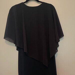 Bodhi talk Women's V Neck Sleeveless Sheath Cape Dress, Medium